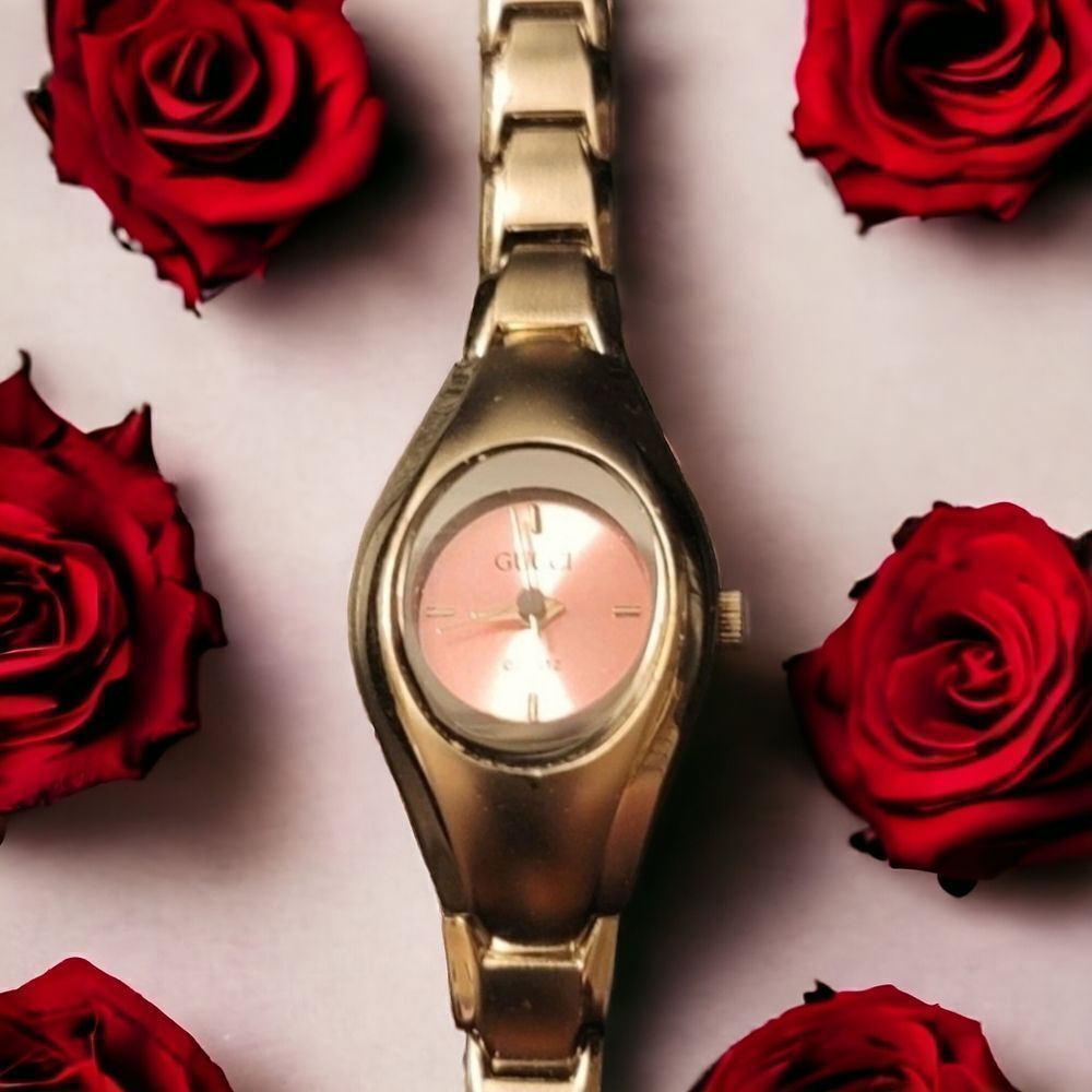 Gucci Gold-Tone Women’s Watch • Pink Dial • Serviced